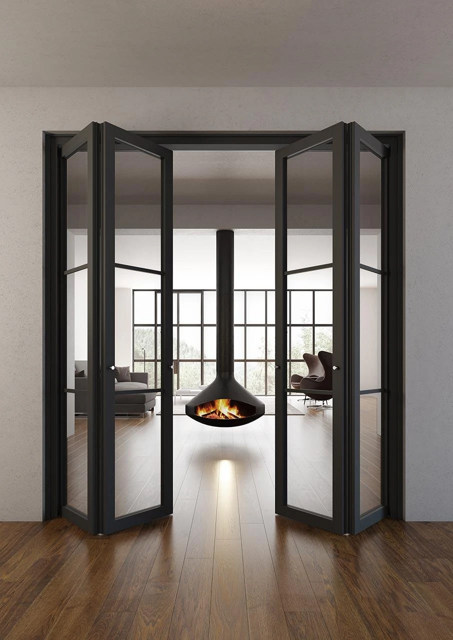 Flat F3, a libro, Total Black, vetro Trasaprente.