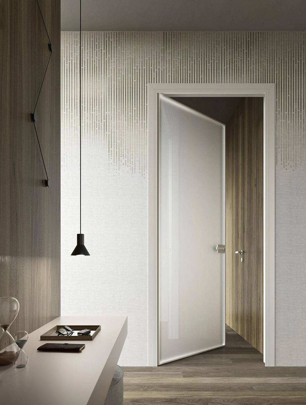 Quadro-Frame, telaio e stipite Bianco, vetro Extrachiaro satinato.