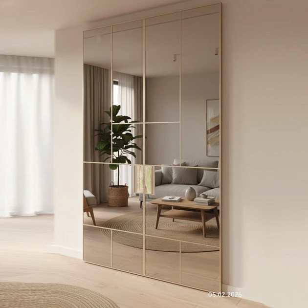 LONGHI (made in Italy), LAND 341. Двустворчатые раздвижные двери в пенал / в стену. Безопасное бронзовое стекло с зеркальным эффектом. (70+70)x255h см.