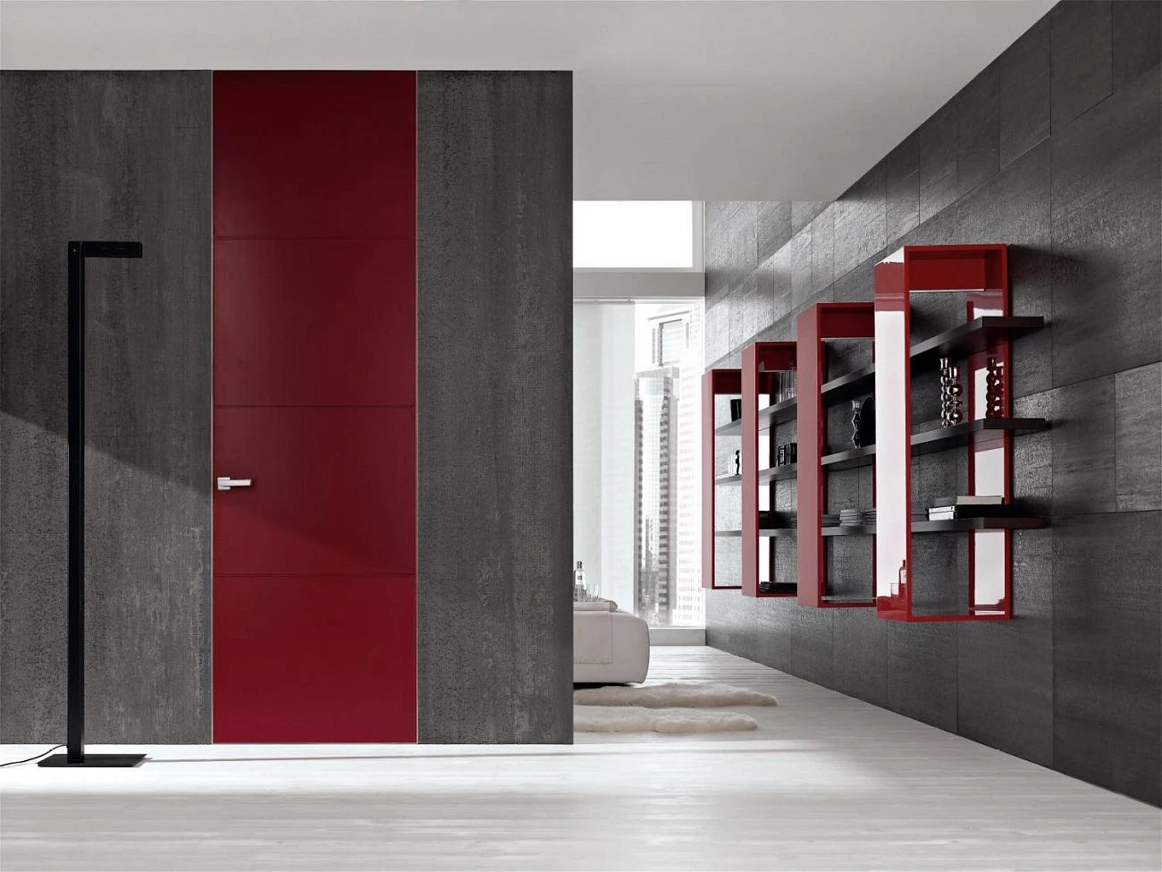 B-Line, Plana, Ecocuoio Bordeaux con cuciture bordeaux.